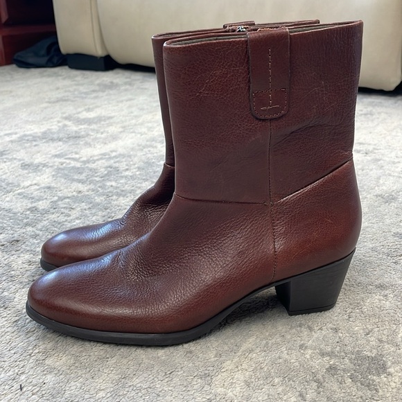New Munro Tyler Western Ankle Boots Bootie Dark Rust Brown Sz 7.5 Narrow - Picture 2 of 14